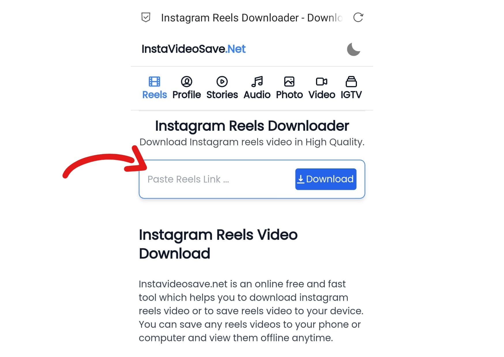 download reels video online