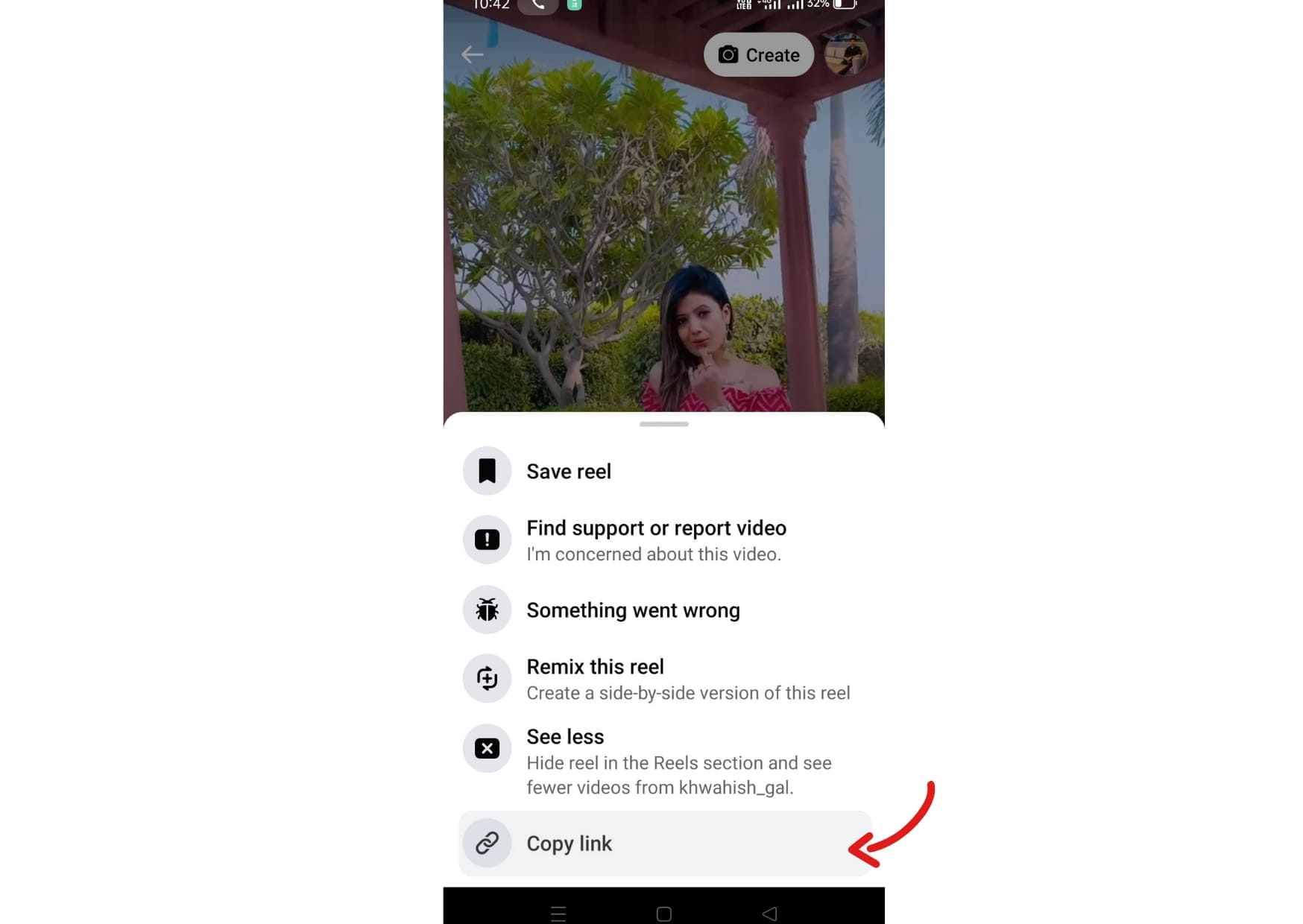 copy link from facebook reels video